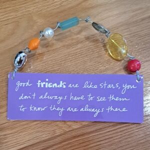 Purple Friends Quote Wall Hanging with Beads